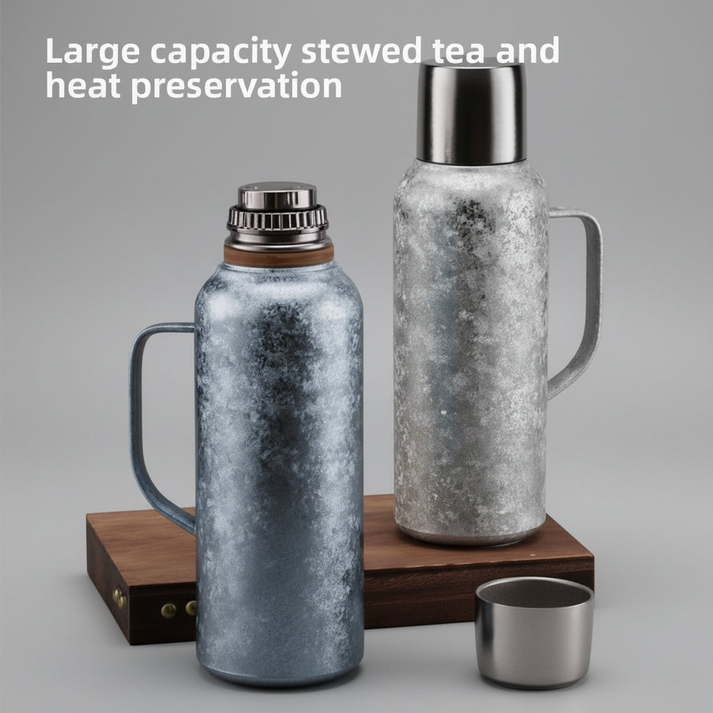 Beyond Oriva™ Double Wall Titanium Tea Thermos – 1200ml Insulated Flask