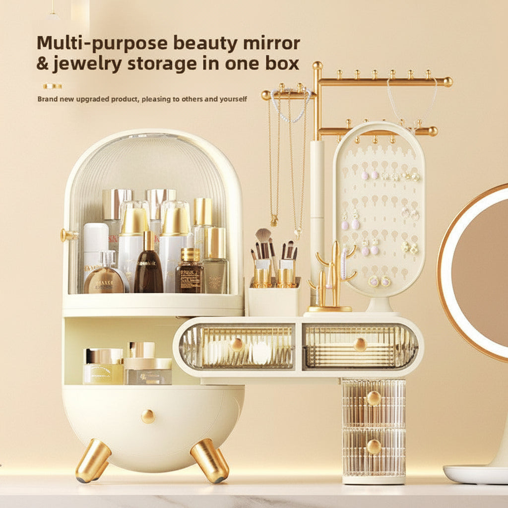Beyond Oriva™ Cosmetic Storage Box – Desktop Organizer for Makeup & Skincare