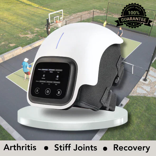 Portable red light therapy knee massager designed for daily joint and muscle support