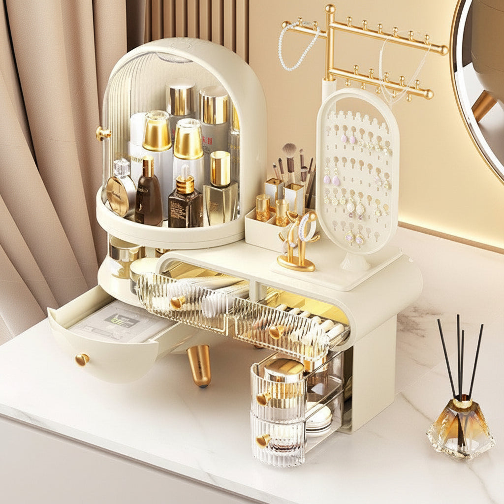 Beyond Oriva™ Cosmetic Storage Box – Desktop Organizer for Makeup & Skincare