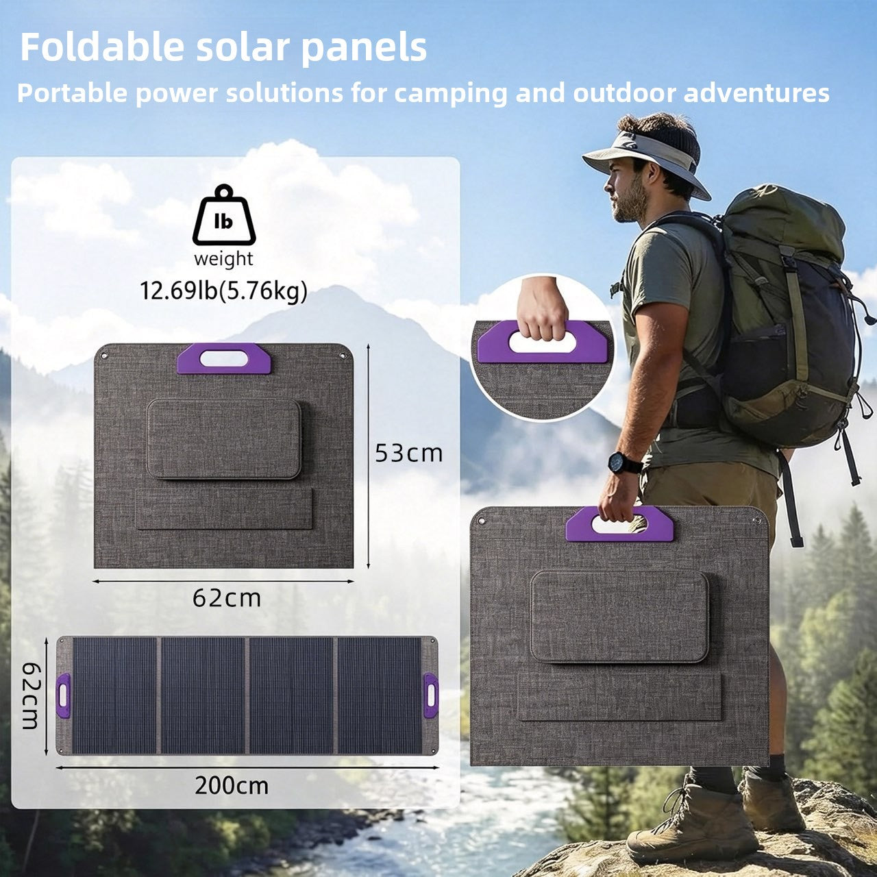 200W Solar Folding Panel – Portable Anti‑Microcrack Solar Panel