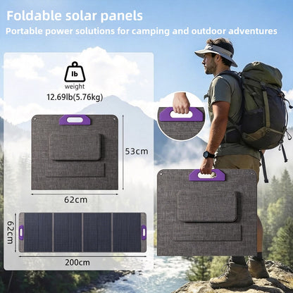 200W Solar Folding Panel – Portable Anti‑Microcrack Solar Panel