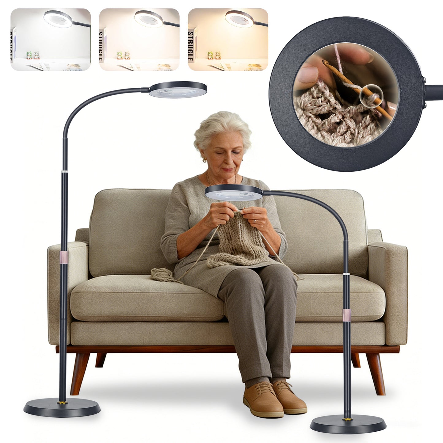 Beyond Oriva™ Magnifying Floor Lamp with LED Light