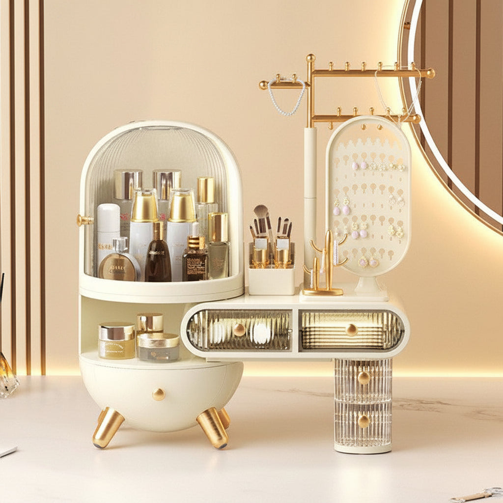 Beyond Oriva™ Cosmetic Storage Box – Desktop Organizer for Makeup & Skincare