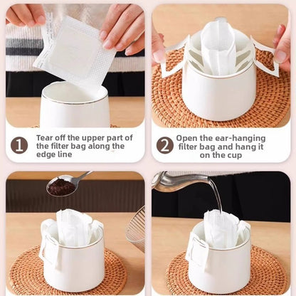 Hanging Ear Coffee Filter Bags – Portable Drip Coffee Filters