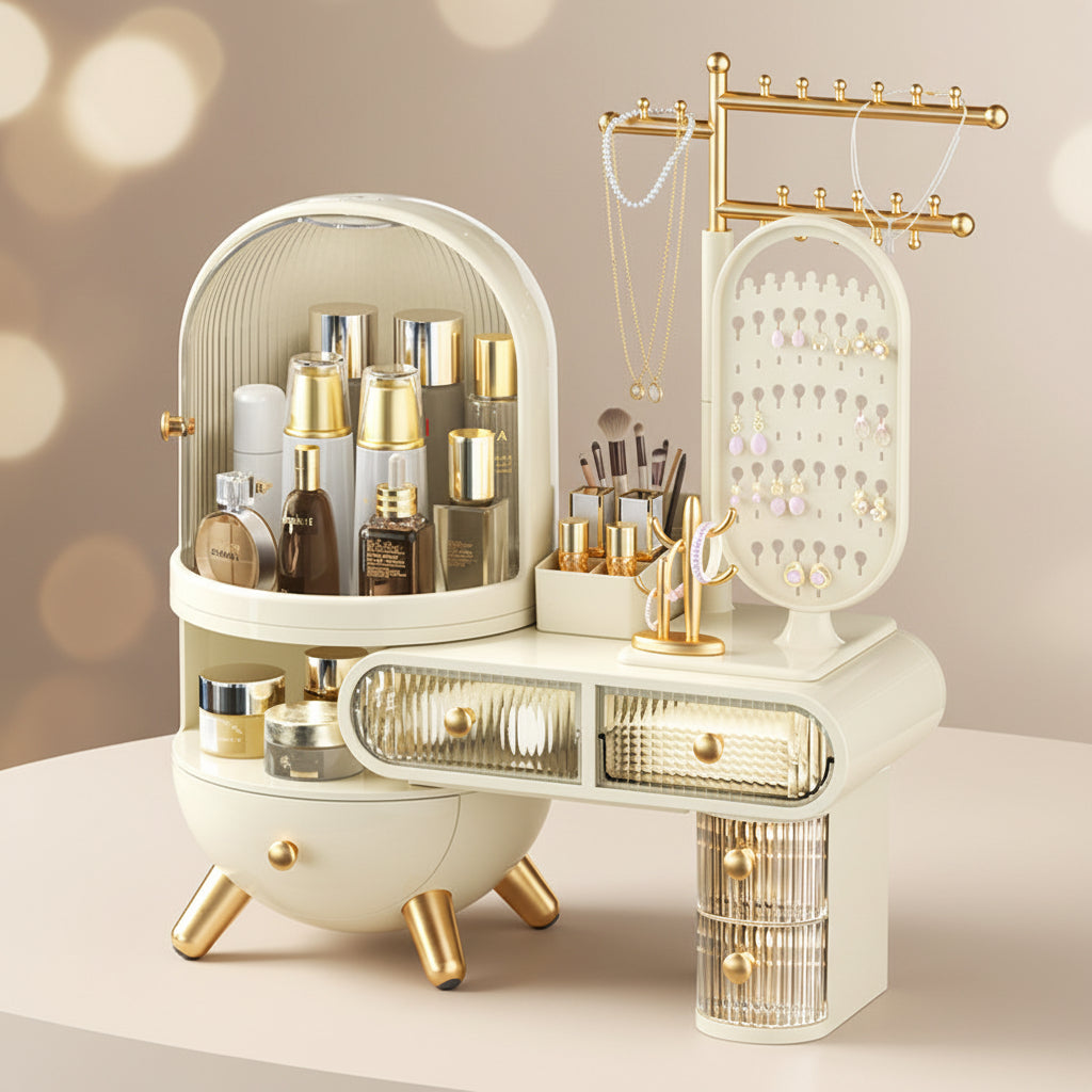 Beyond Oriva™ Cosmetic Storage Box – Desktop Organizer for Makeup & Skincare