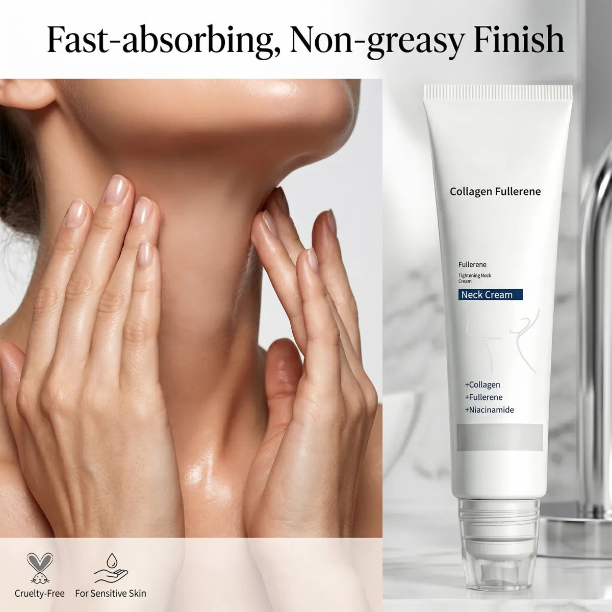 Beyond Oriva™ Plump and smooth neck cream massage to reduce neck wrinkles